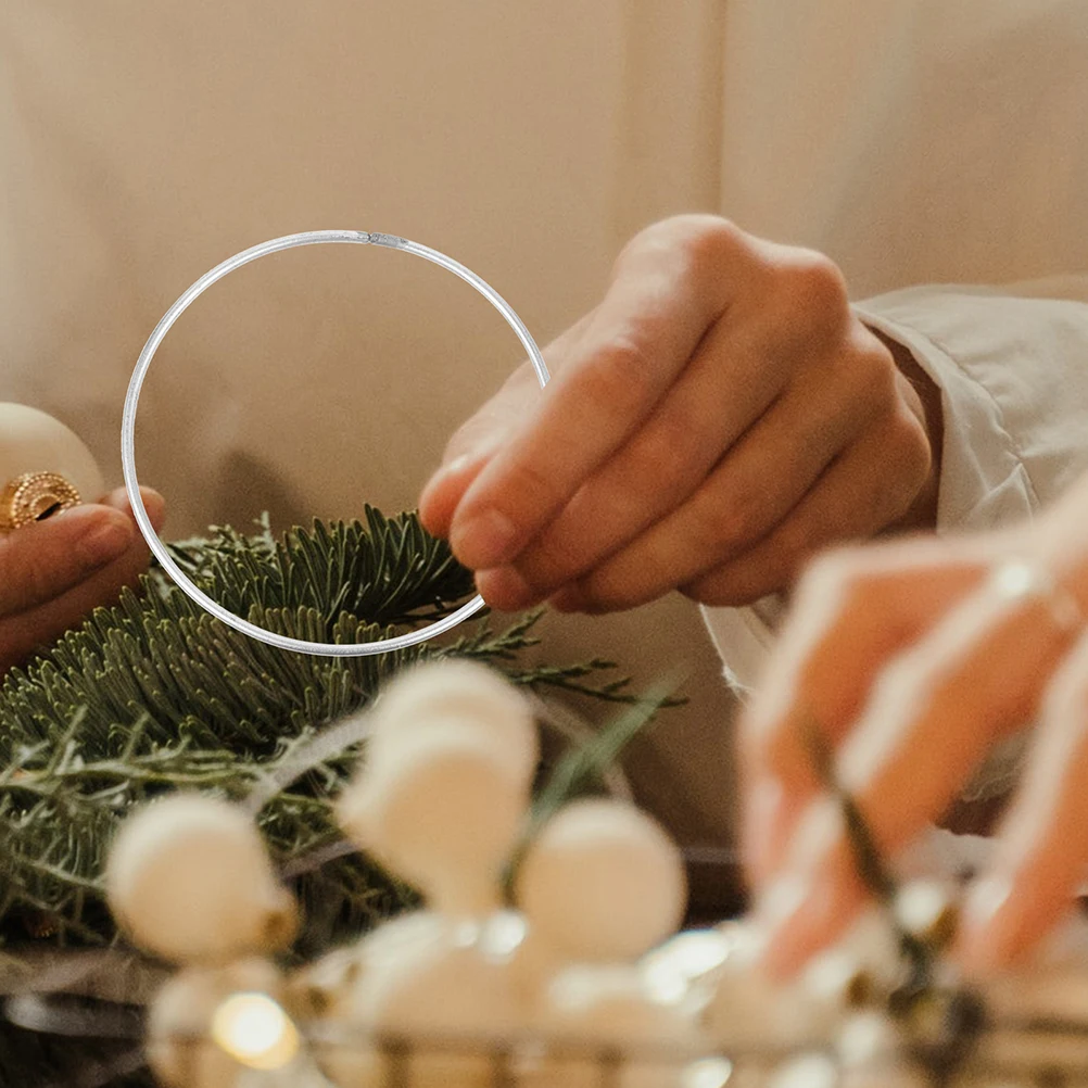 

35pcs Metal Hoops Dream Catcher Crafting Silver Smooth Decor Wreath Macrame Rings Home Office Shop Window DIY