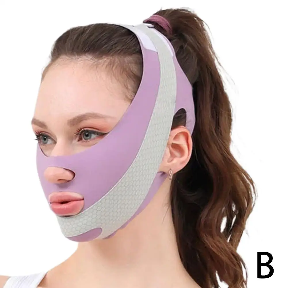 قناع نوم لنحت الوجه من بيوتي، قابل للتعديل على شكل حرف V، حزام رفع الوجه يقلل من الذقن المزدوجة، قناع شد الوجه للعناية بالبشرة #6