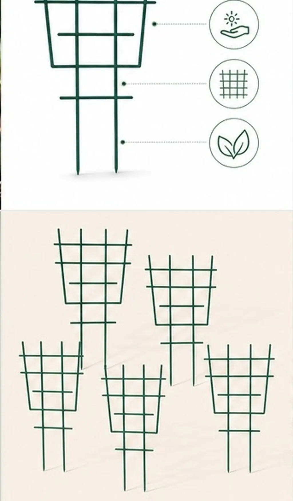 5Pcs Eco Friendly Plastic Plant Support Stand Twin Point Soil Insert Design for Vertical Climbing Plants Garden Trellis Flower