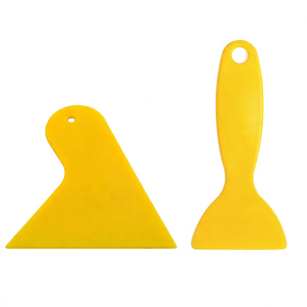Professional Yellow Triangle Plastic Squeegee Car Vinyl Wrap Scraper Tool Window Tint Sticker Installation Edge Pressing Aid
