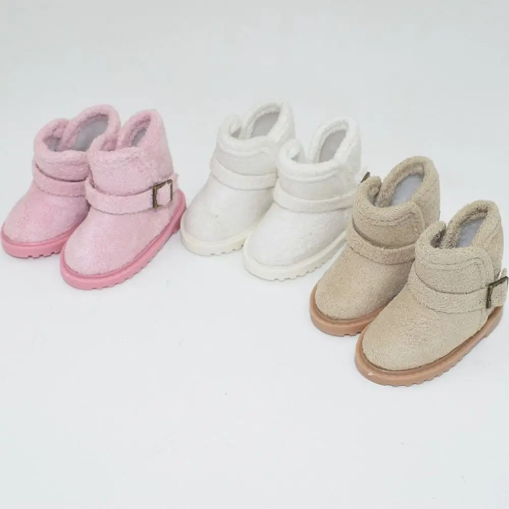 

1 пара высоких зимних сапог для куклы Bjd 1/6, плюшевые теплые зимние ботинки для куклы 1/6 Bjd, мини однотонные зимние сапоги для куклы 20 см, подарки для детей