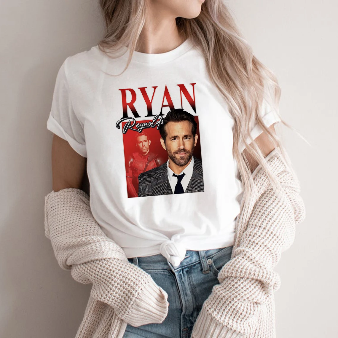 Ryan Reynolds Vintage 90s Tee Ryan Reynolds Tshirt Retro Movies Actor T Shirts Best Friends T-Shirt Short Sleeve Graphic Tees