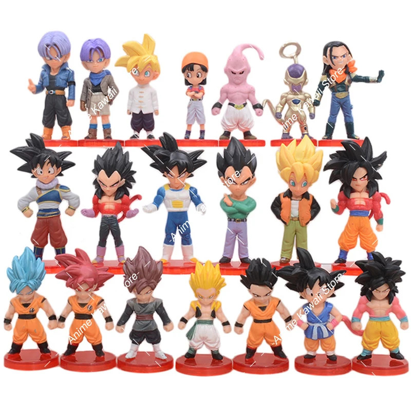 Figuras de acción de Dragon Ball Super Goku, Vetega, Majin, Buu, Freeza, Beerus, Whis, Mark, Karin, Gotenks, modelo coleccionable en PVC, 20 unids/set