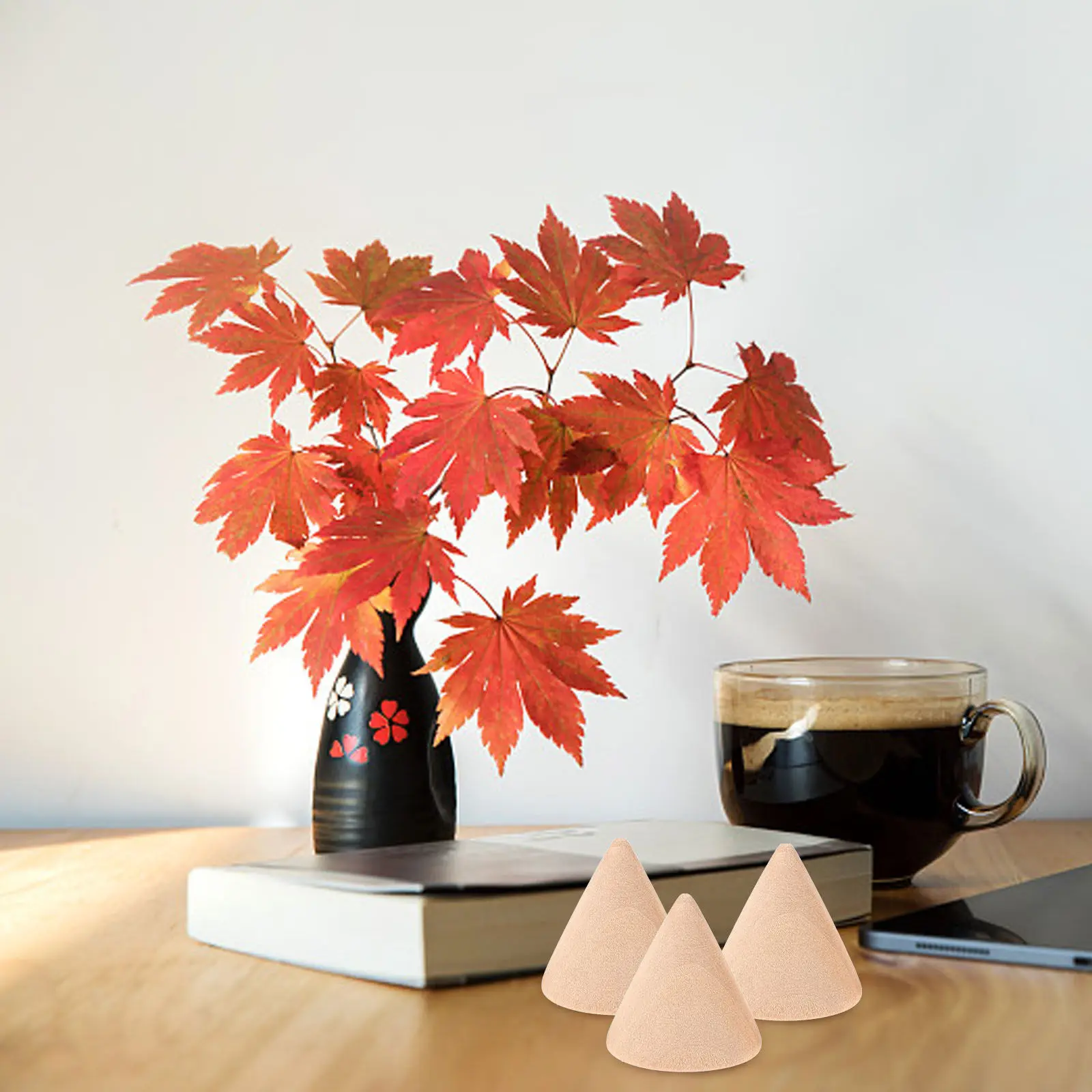 10Pcs DIY Cone Wooden Craft Cones 3.1cm Unpainted Natural Wood Round Cone DIY Project Display Stand Jewelry Ring Holder
