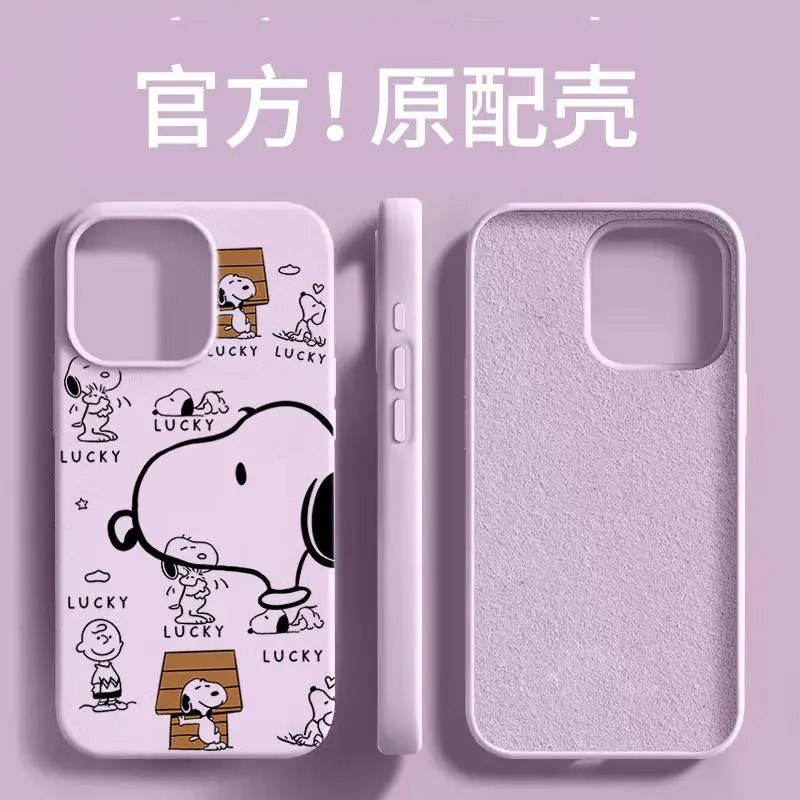 

Новый чехол для телефона Snoopy Cartoon Cute Lines Snoopy Apple 15 Pro Max, силиконовый чехол для iPhone 14, 13 12, чехол с защитой от падения