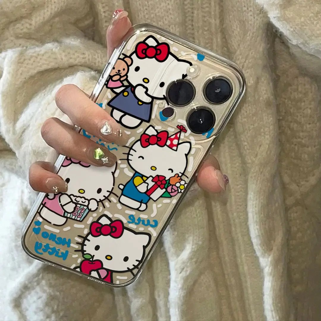 Y2K Cartoon Hello Kitty Phone Case For OPPO A3 A60 A57 A38 A79 A58 A98 A5 F9 F11 A94 A92 A76 A74 A73 A54 A53 A31 Pro 5G Cover