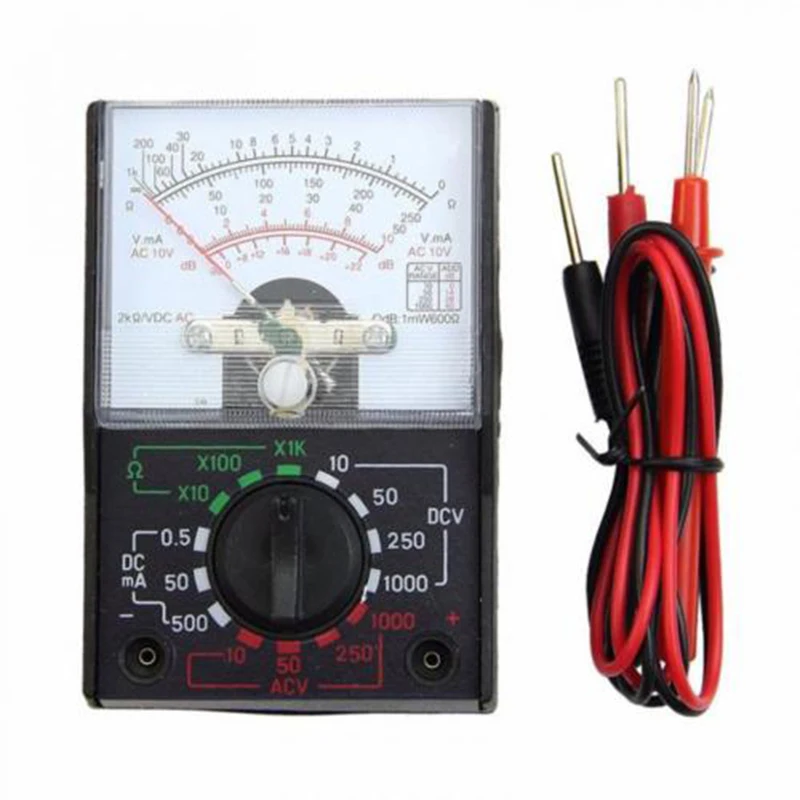 1pc DC/AC 1000V Voltmeter 250mA Ammeter 1KΩ Resistance Meter Analog Multimeter Measurement Analysis Instruments Accessories