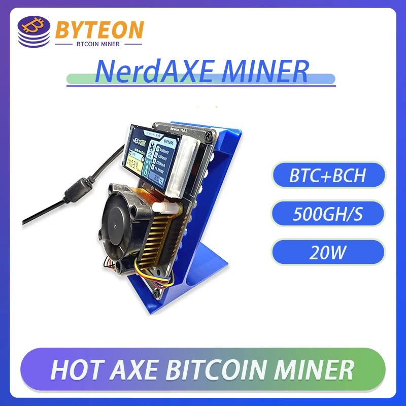 Nerdminer 500Gh/S S19XP BM1366 ASIC Bitaxe Bitcoin Micro Miner Lottery Mining Miner With Display Nerdaxe Miner