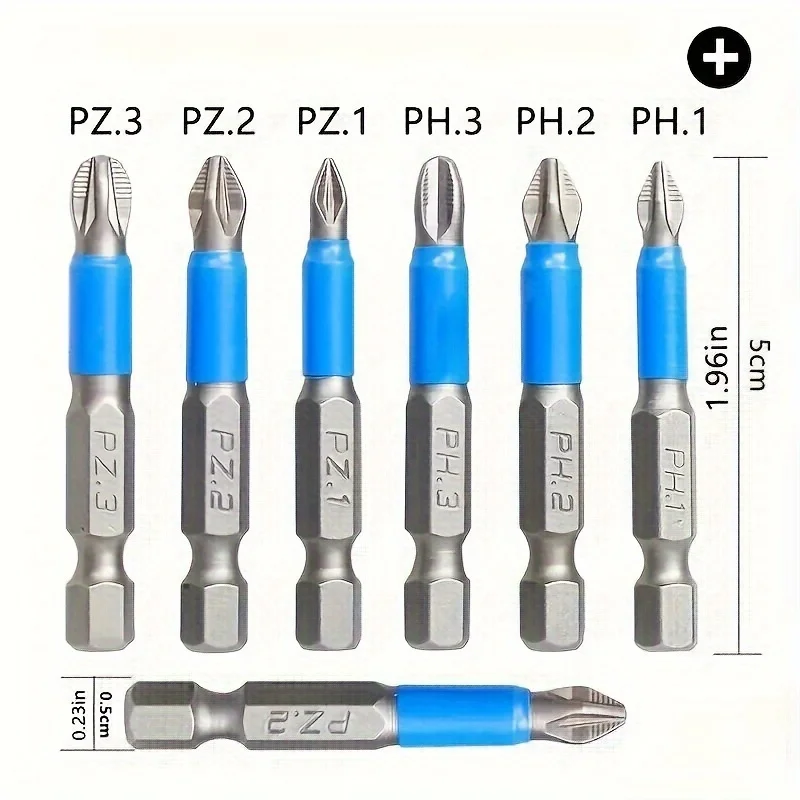 12pcs Magnetic Anti Slip Screwdriver Phillips Bit Set 1/4