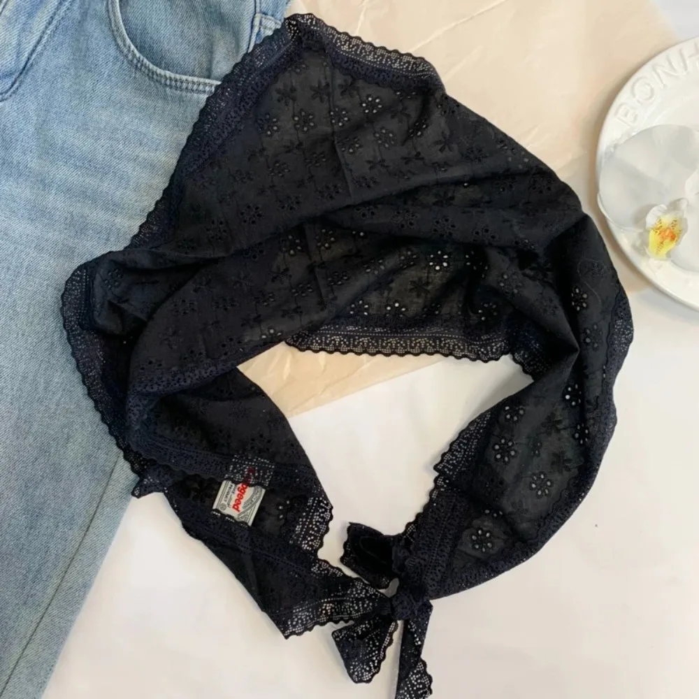 All-Match Sweet Lace Half Skirt Y2K Hight Waist Gauze Skirt Flower Embroidery Lace-up Outwear Mini Skirt Female