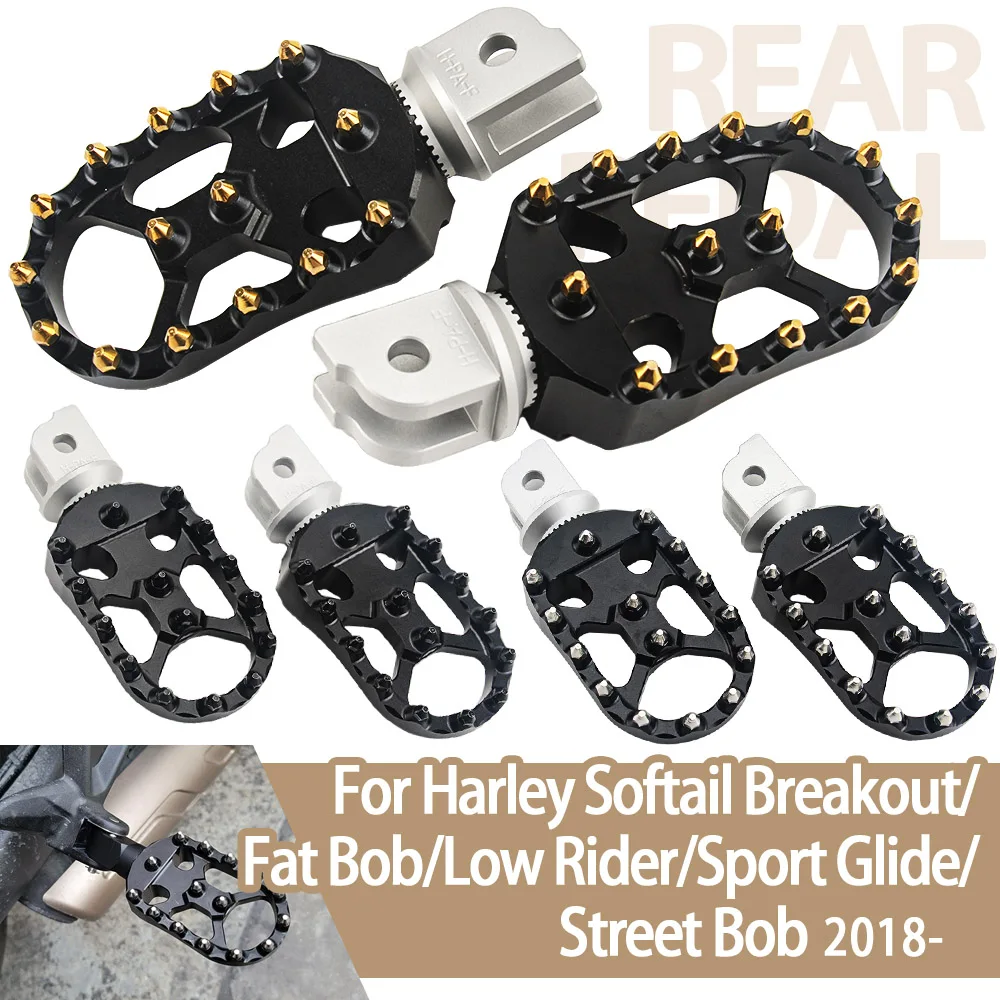 

For Harley Softail Fat Bob 114 FXFBS Breakout Street Bob Low Rider 2024 Motorcycle Accessories Front Foot Rests Footpegs Pedals