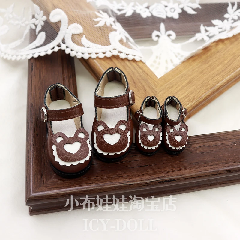 1/6 Doll Shoes Ob24 22 Doll Cute Multi-Color Biscuit Bear Mary Jane Shoes For Blythes Licca Azones Ob24 Ob22 Fr 1/6 Bjd Dolls