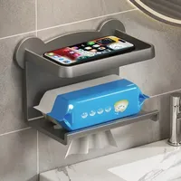 2025Toilet Paper Holder Stand Wall-Mounted Toilet Paper Dispenser Kitchen Bathroom Storage Rack For Tissue Box Shelf Phone Holde