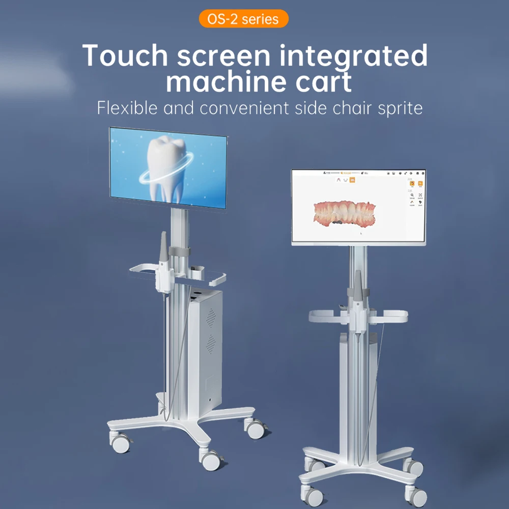 Dental Oral Scanner All-in-one Machine Cart Trolley Aluminum Alloy Column Material with Wheel for Clinic Hospital Auxiliary Cart