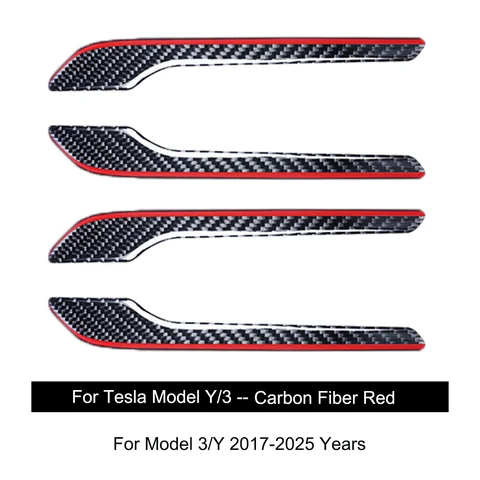Для Tesla Model 3/Y 2017-2025 углеродное волокно 4 шт. наклейка на дверную ручку модель Y Juniper из углеродного волокна, смола, процесс падения