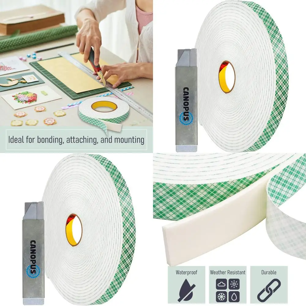 

Двусторонняя клейкая лента из пеноматериала, с сильным клеем для крепления, 1 дюйм x 36 ярдов