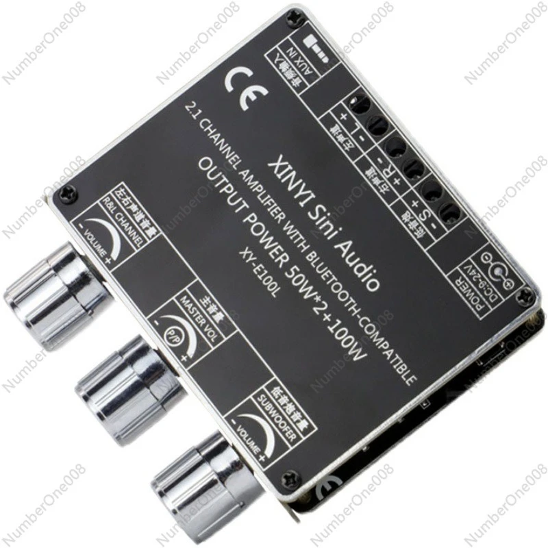 

E100L2.1 channel Bluetooth audio power amplifier board module 5.1 + AUX output power 2 * 50W + 100W silent