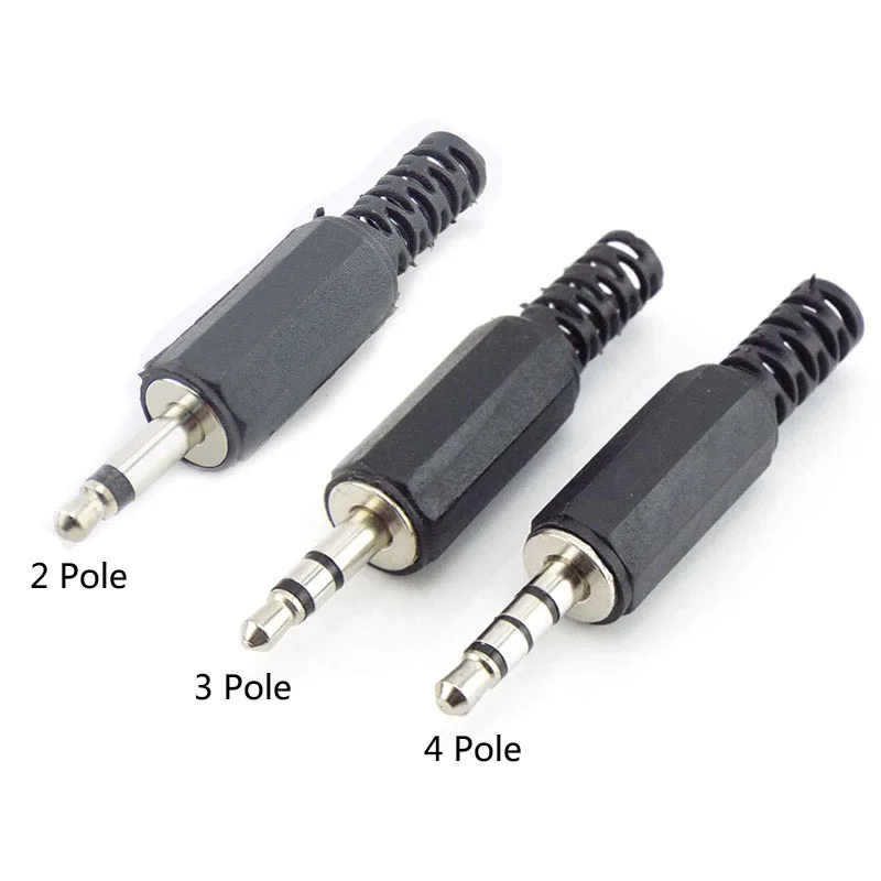 5/10pcs 3.5mm 2/3/4 Pole mono Audio Connectors Jack Plug Headphone Male Adapter jack plug Male Jack Plug Wire Terminals L1