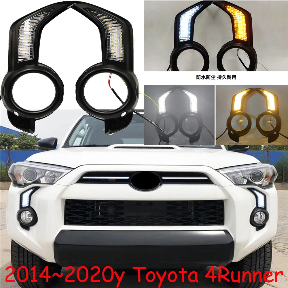

Автомобильный бампер 4 ходовые фары для Toyota 4Runner дневные фары 2014 ~ 2020y автомобильные аксессуары светодиодные фары DRL 4runner противотуманные фары