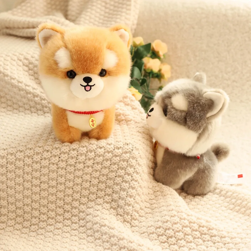 Pelúcia adorable peludo pelúcia corgi cão shiba inu animal fofo cão brinquedo de pelúcia macio dos desenhos animados fofo filhote de cachorro macio boneca presentes de aniversário