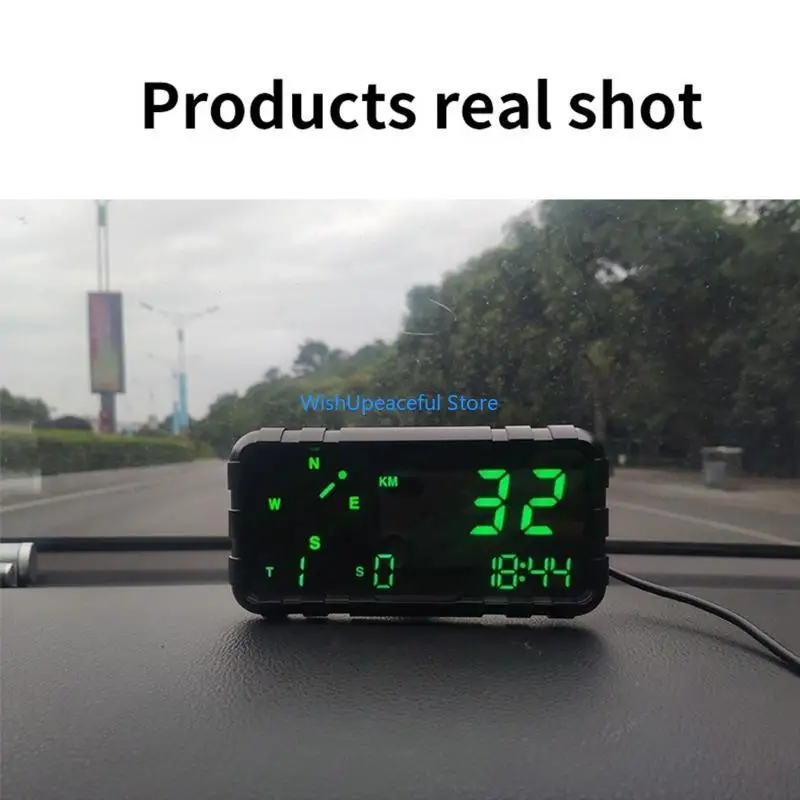 

34YA 9 in 1 HUD Speedometer Odometer for Head Up Display GPS Digital Display Big Fonts Univsersal for All for Cars Ve