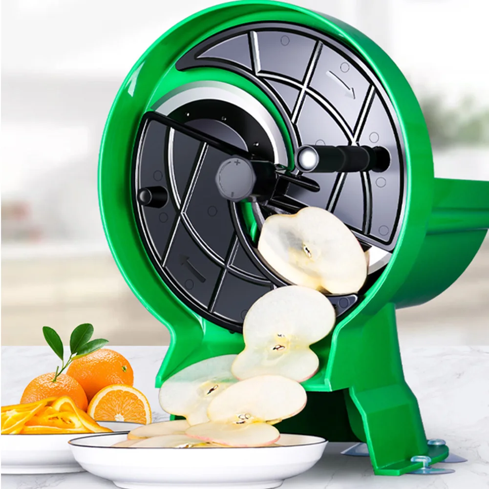 

Commercial Vegetable Fruit Slicer Manual Onion Cabbage Slicing Machine0.5-8mm Thickness Adjustable for Potatoes Lemons Tomatoes