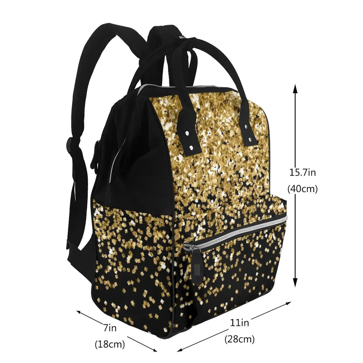 Gold Glitter Student Backpack School Bag Hiking Travel Daypack for Men Women Bookbag Shoulder Bags