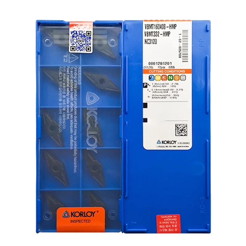 

KORLOY VBMT110304-HMP VBMT160404-HMP VBMT160408-HMP NC3020 NC3030 NC3120 PC9030 CNC Lathe Turning tool Insert