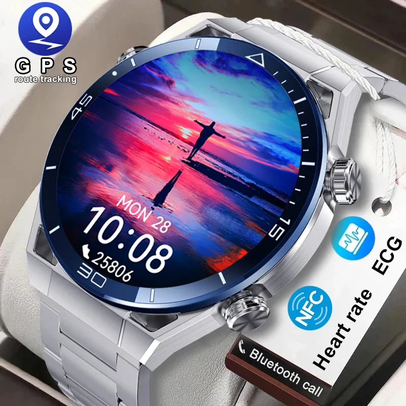 

Новинка 2023, умные часы, мужской GPS-трекер, AMOLED дисплей 454*454, HD-экран, пульсометр, ЭКГ + PPG, Bluetooth, Смарт-часы для звонков, для Huawei, Xiaomi