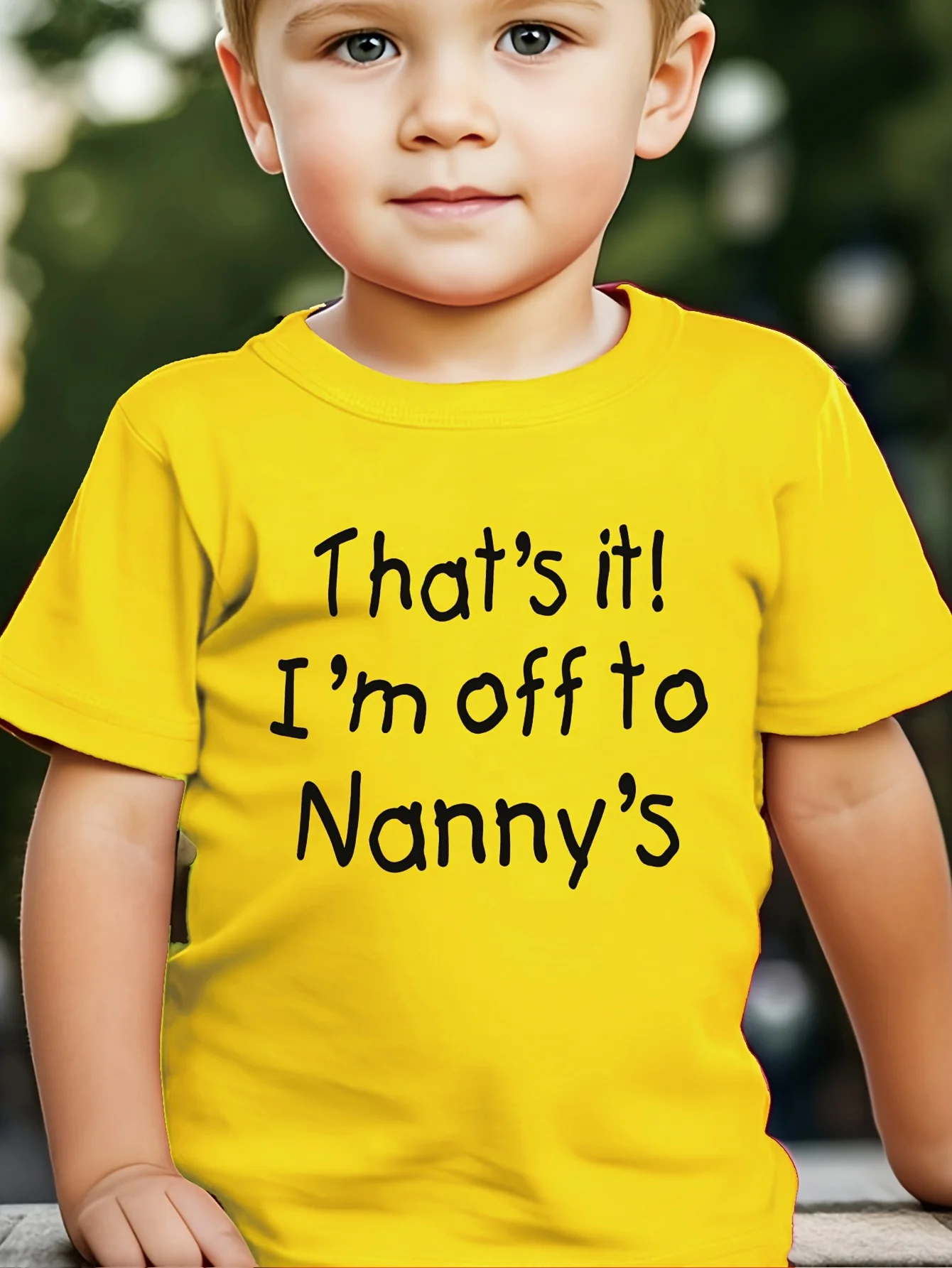 Off To Nanny Slogan Kids Tee Letter Text Print Boys Girls Family Matching Cotton Summer Short Sleeve Basic Children Tshirt