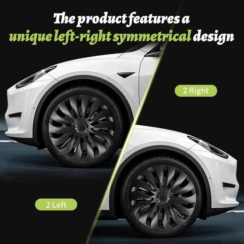 High Quality 4PCS 18 Inch Storm Style Left & Right Hubcaps, Wheel Cover Accessories Designed for 2024-2026 Standard Edition