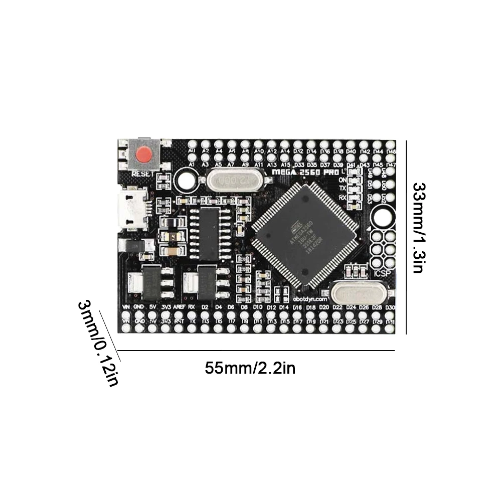 Mega2560 Pro USB Microcontroller Board 16 MHz With Male Pinheaders Embed CH340G ATmega2560-16AU Compatible for Arduino Mega