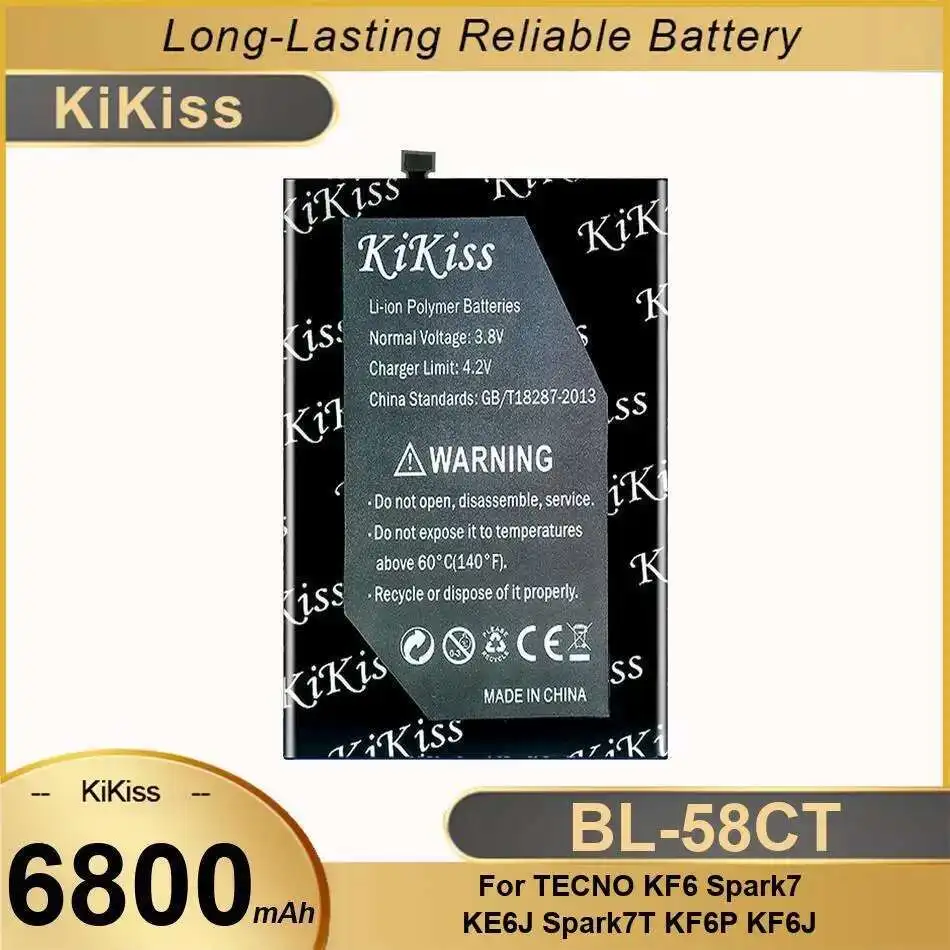 

Mobile Phone Battery Durable BL-58CT For Tecno KF6 Spark7 KE6J Spark7t KF6P KF6J 6800Mah