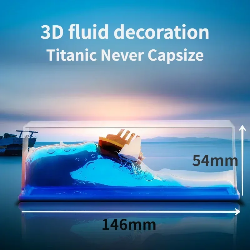 Table Cruise Ship Fluid Drift Bottle Decoration Decor Boat Titanic Couple Birthday Gift Mini Decompression Home Living Room