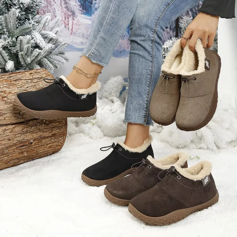 Women's Winter Cold-Proof Snow Boots, with Added Insulation Lining for Warmth, and Lace-Up Design for a Comfortable Ankle Boot.