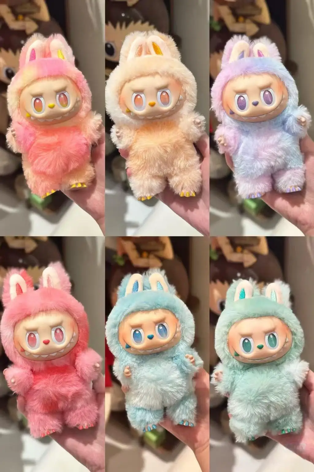 حقيقي POPMART Bubble Mart Labubu 1st، 2nd، 3rd الجيل الأمامي سلسلة الطاقة العالية معكرون 3 يجلس صندوق أعمى قلادة #3