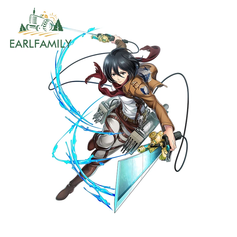 

EARLFAMILY Mikasa Ackerman Attractive Personal Car Stickers Cool Anime Graphics Decals Fashionable Durable Car Accessories