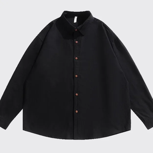 

Loose Men's Long Sve irt Casual Daily Wear Cotton 00% Spring Autumn Season Regular Thin Pure Color Pattern