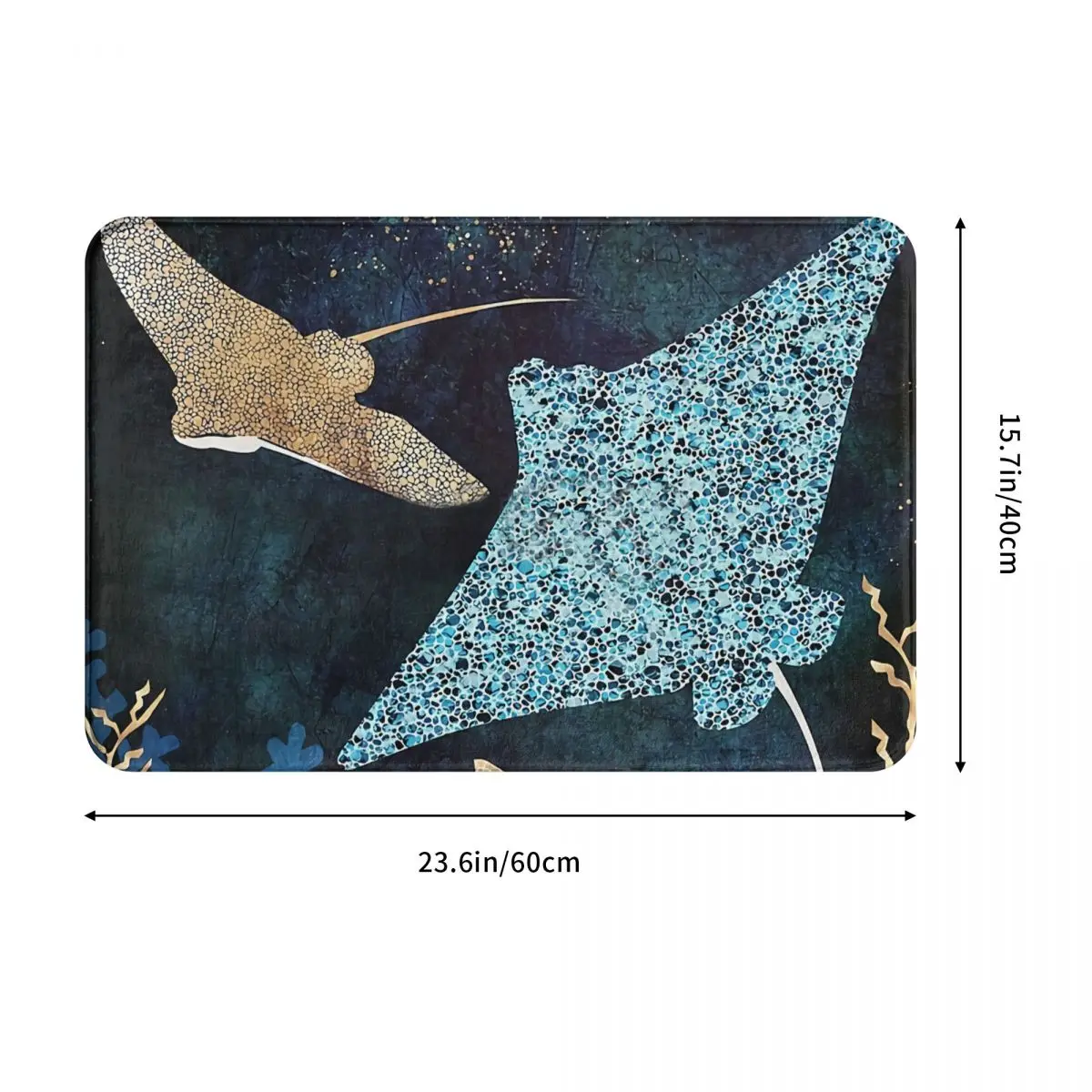 Metallic Ocean Bathroom Mat Metallic Stingray II Bath Mat Doormat Flannel Carpet Entrance Door Rug Home Decoration