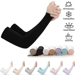 1 Pair Arm Sleeves Summer Sports Sun Protection Sleeve Outdoor Sport Arm Sleeves Summer Cooling Arm Cover for Basketball Running