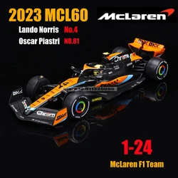 CCA MSZ 1:24 McLaren F1 Team 2023 MCL60 4# Lando Norris 81# Oscar Piastri alloy car model toys series collection gift juguetes