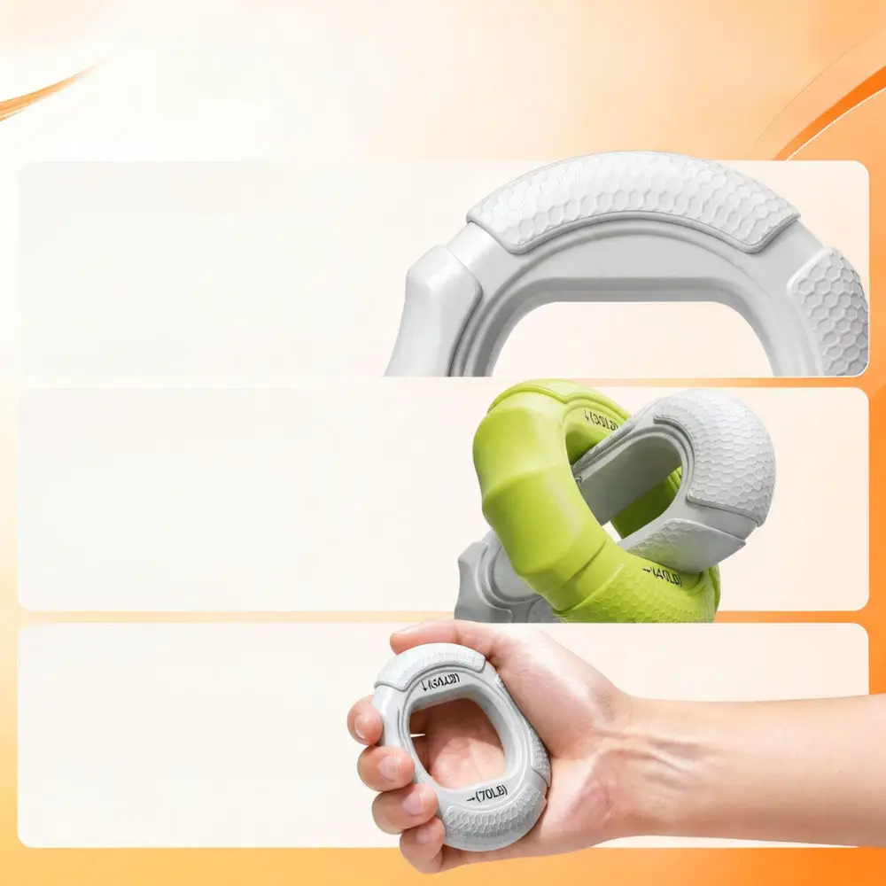 Silicone Hand Grip Strengthener Exerciser Forearm Finger Training Tool Therapy Recovery Resistance Ring For Fitness Gym
