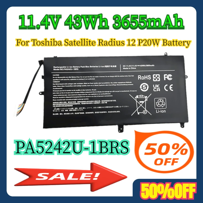 

Для Toshiba Satellite Radius 12 P20W Аккумулятор PA5242U-1BRS 11,4 В 43 Втч 3655 мАч