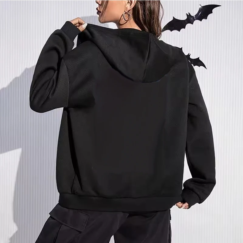 Unisex Larg Sleeve Zip Up Hoodies Damen Regular Solid Color Black Zipper Sweatshirts Autunm Winter Hoody Streetwear Kleidung