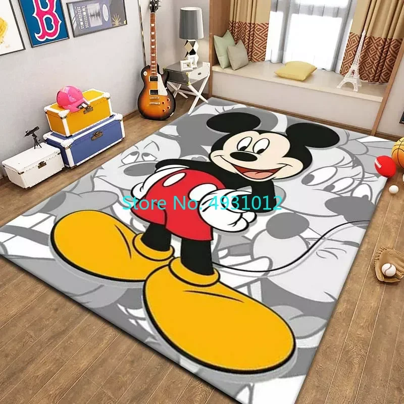 

Mickey Minnie Carpet children's playroom Rug Carpet Living Room Bedroom Bedside Comfortable Children Kids Anti Slip Floor Mat