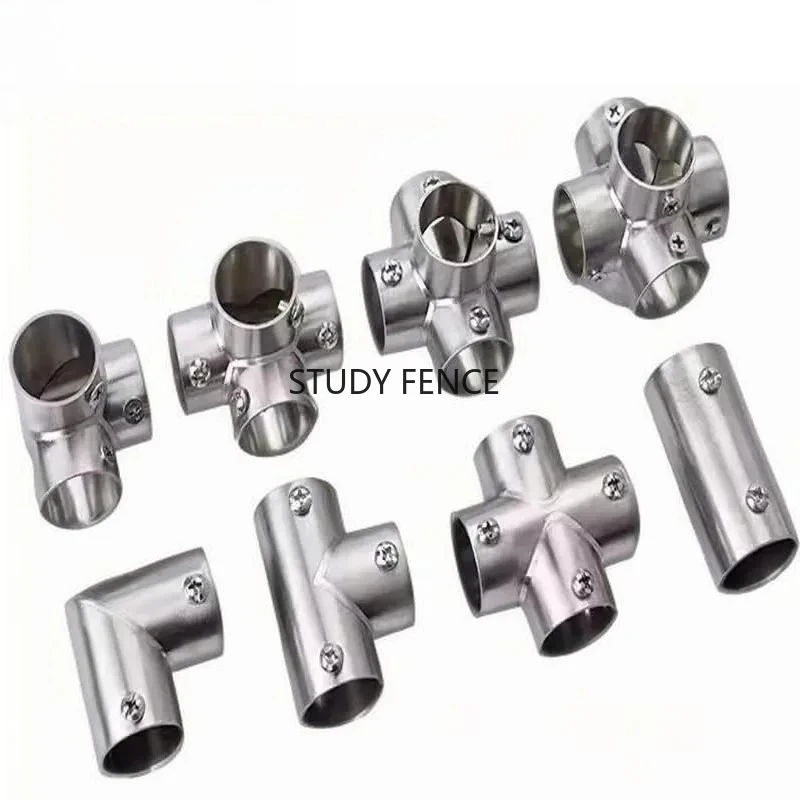 2pcs Round Pipe Tube Connector for 19/22mm Fixed Parts Strong Bear Waterproof Material Stainless Steel Household Hardware
