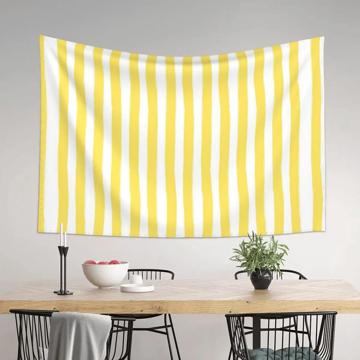 

Preppy Yellow and White Cabana Stripe Tapestry Bedrooms Decor House Decor Tapestry