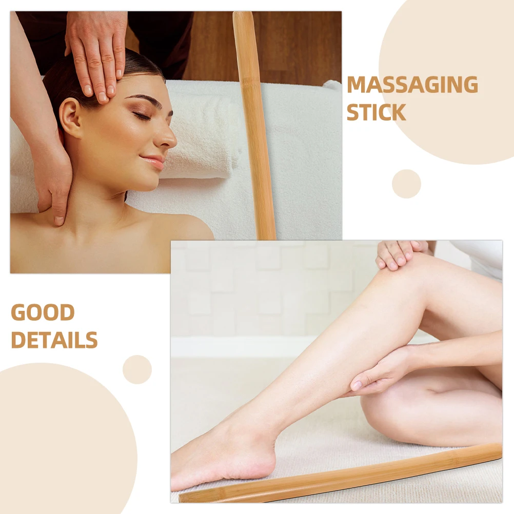 

Bamboo Massage Stick 42cm 15mm Roller Face Massager Muscle Scraping Stick Shoulder Neck Spa Therapy Tool