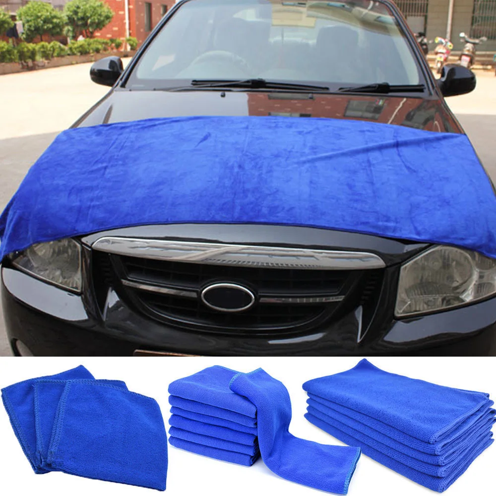 Toalla grande de microfibra azul de 60x160cm para secado de coche, limpieza, encerado, pulido, paño para el cuidado, toalla para lavado de coches, paño de limpieza