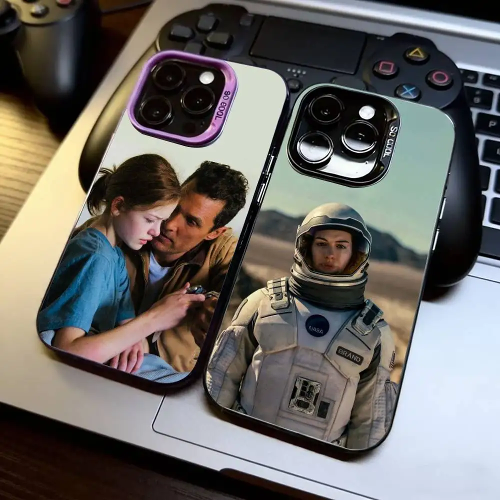 

Film I-Interstellar movie Phone Case For iPhone 17,16,15,14,13,12,11 Plus,Pro Max,XS,Colored Silver Plated Inside Cover